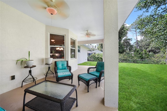 2697 Parrot St, North Port, FL 34286 - view of patio / terrace featuring ceiling fan