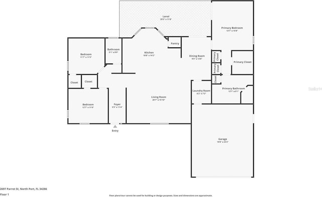 2697 Parrot St, North Port, FL 34286 - view of property floor plan