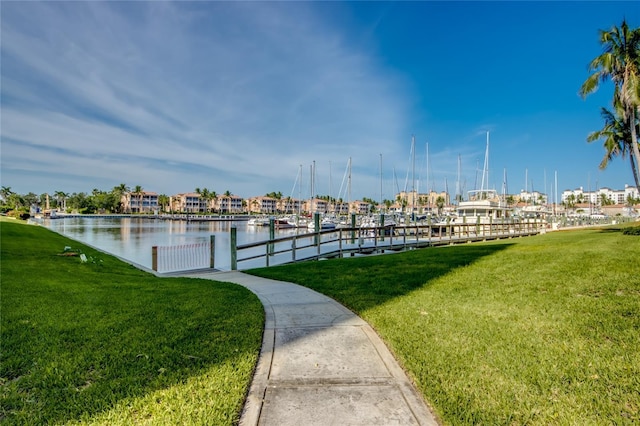 2090 Matecumbe Key Rd Unit 1202, Punta Gorda, FL 33955 - dock featuring a water view and a yard