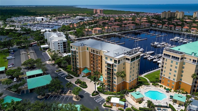 2090 Matecumbe Key Rd Unit 1202, Punta Gorda, FL 33955 - bird's eye view of a marina and a large body of water