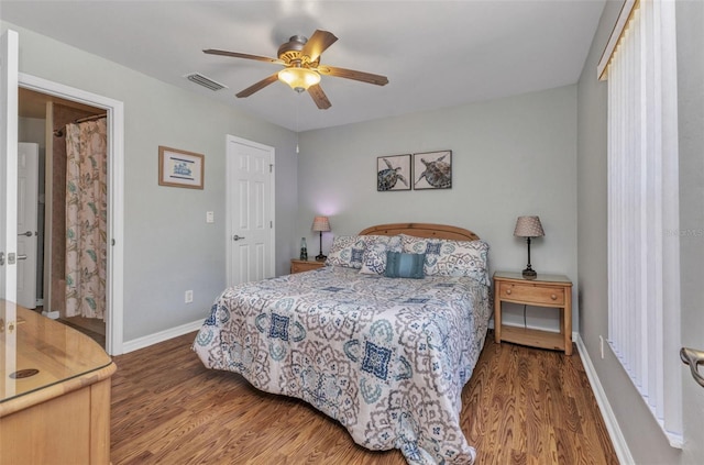 1445 Gauguin Rd, North Port, FL 34288 - bedroom with wood finished floors and ceiling fan