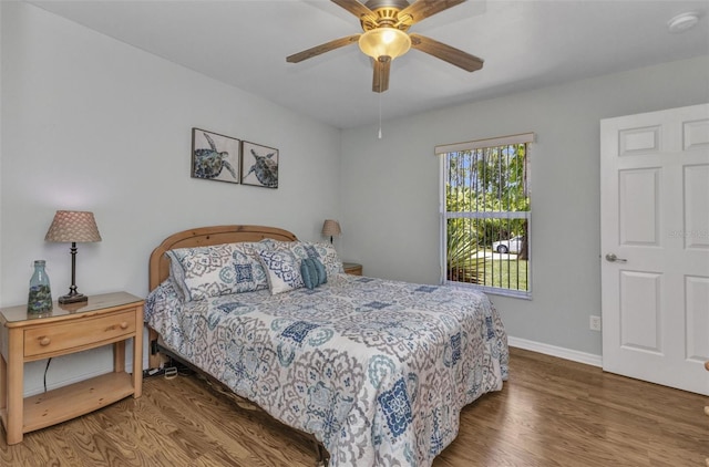 1445 Gauguin Rd, North Port, FL 34288 - bedroom featuring wood finished floors and a ceiling fan