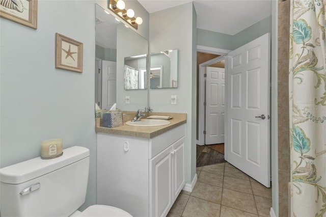 1445 Gauguin Rd, North Port, FL 34288 - full bathroom with vanity, tile patterned flooring, and a shower with shower curtain