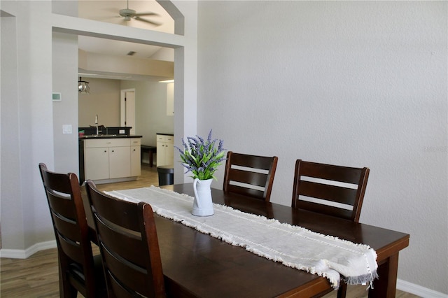 8039 Agate St, Port Charlotte, FL 33981 - dining room featuring wood finished floors and ceiling fan