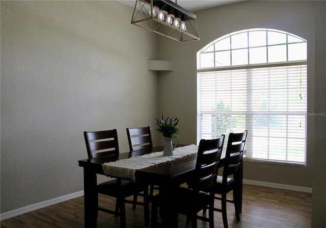 8039 Agate St, Port Charlotte, FL 33981 - dining room with wood finished floors, healthy amount of natural light, and a chandelier