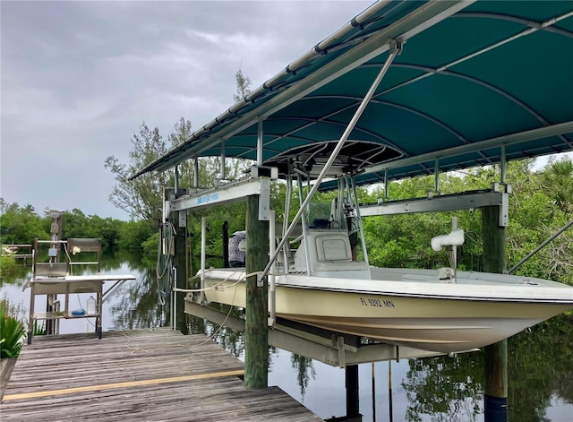 232 Darst Ave, Punta Gorda, FL 33950 - dock area featuring boat lift and a water view