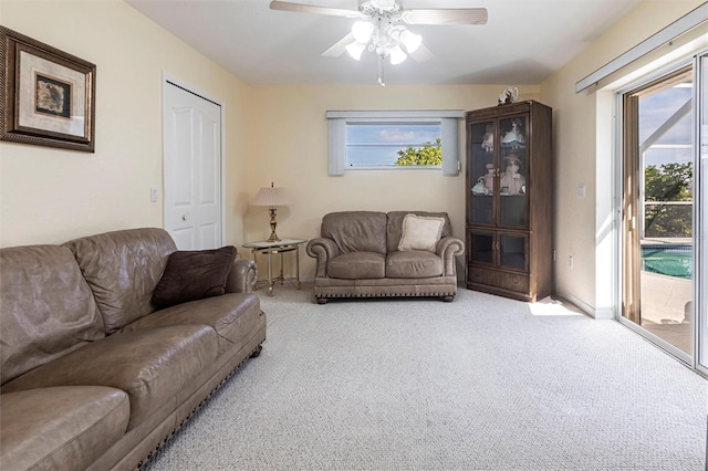 574 Macedonia Dr, Punta Gorda, FL 33950 - living area with carpet and ceiling fan