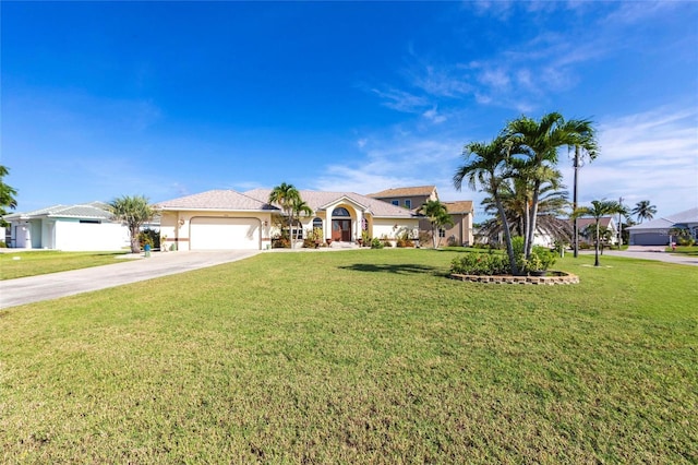 574 Macedonia Dr, Punta Gorda, FL 33950 - view of front of house featuring an attached garage, driveway, and a front lawn