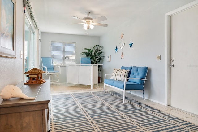 17103 Horizon Ln, Port Charlotte, FL 33948 - sitting room with a ceiling fan and tile patterned flooring