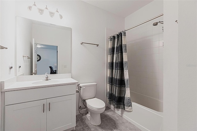8516 Cache Dr, Sarasota, FL 34240 - full bathroom with vanity and shower / bathtub combination with curtain