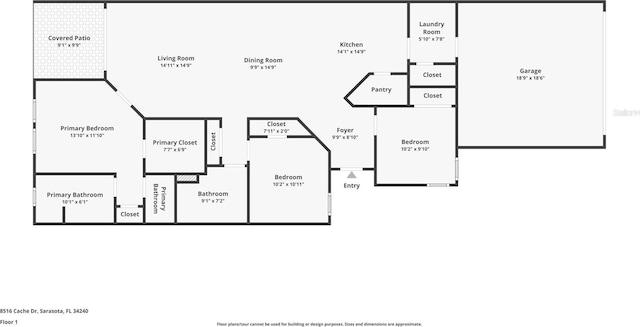 8516 Cache Dr, Sarasota, FL 34240 - view of floor plan / room layout