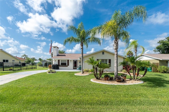 22559 Adorn Ave, Port Charlotte, FL 33952 - ranch-style house featuring concrete driveway and a chimney