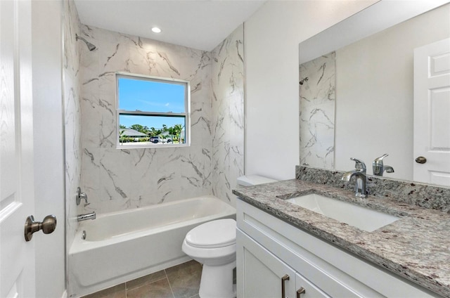 3435 W Price Blvd, North Port, FL 34286 - bathroom with vanity, tub / shower combination, and tile patterned floors