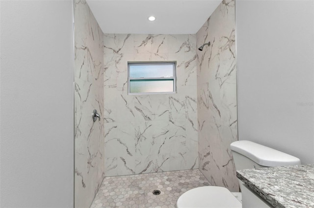 3435 W Price Blvd, North Port, FL 34286 - full bath with a marble finish shower, vanity, and recessed lighting