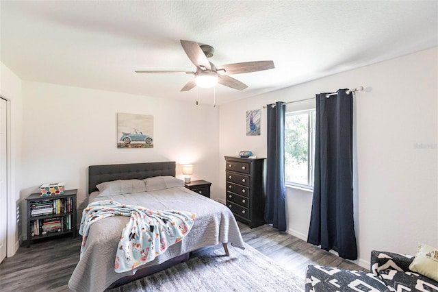 1710 Blackwood Cir, North Port, FL 34288 - bedroom featuring wood finished floors and ceiling fan
