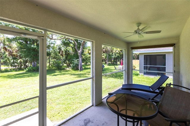 1710 Blackwood Cir, North Port, FL 34288 - sunroom / solarium with a ceiling fan and healthy amount of natural light