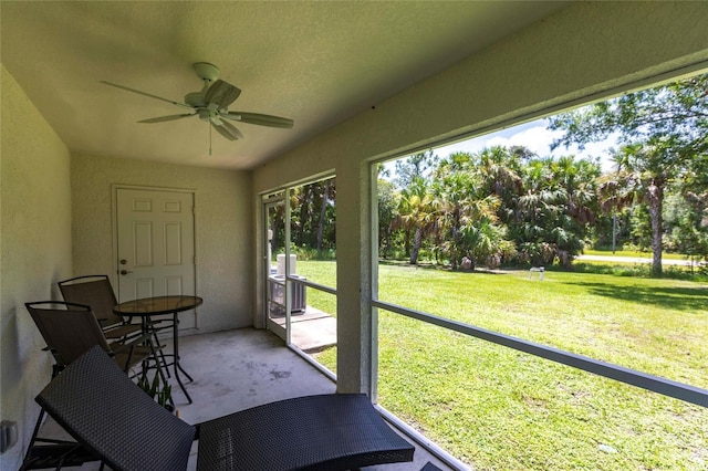 1710 Blackwood Cir, North Port, FL 34288 - sunroom / solarium featuring ceiling fan