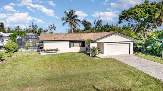 3425 Magnolia Way, Punta Gorda, FL 33950 - ranch-style house with an attached garage, driveway, a front yard, and stucco siding