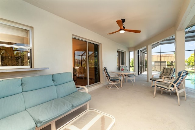 3425 Magnolia Way, Punta Gorda, FL 33950 - sunroom / solarium featuring carpet floors and a ceiling fan