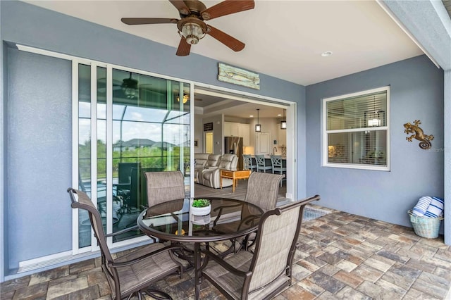 13416 Trascoro Ln, Port Charlotte, FL 33981 - view of patio featuring ceiling fan
