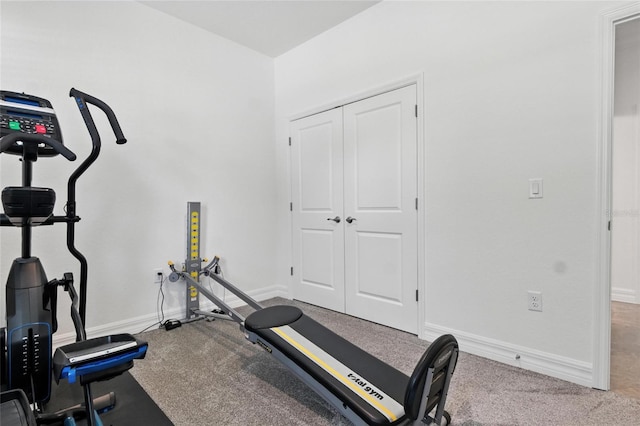 2456 Nabble Ln, North Port, FL 34288 - workout area featuring baseboards and carpet flooring