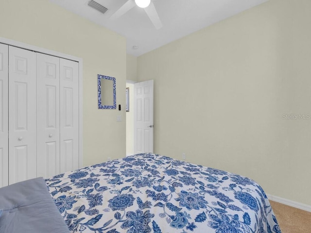 2040 Embarcadero Way N, Fort Myers, FL 33917 - carpeted bedroom with a closet and a ceiling fan