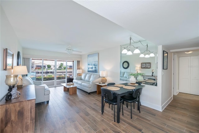 1080 Bal Harbor Blvd Unit 5B, Punta Gorda, FL 33950 - dining room featuring wood finished floors and ceiling fan