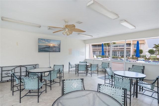 1080 Bal Harbor Blvd Unit 5B, Punta Gorda, FL 33950 - dining area featuring a ceiling fan