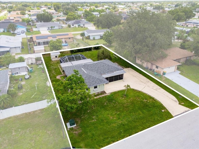 740 Dobell Ter NW, Port Charlotte, FL 33948 - aerial perspective of suburban area featuring property boundaries highlighted