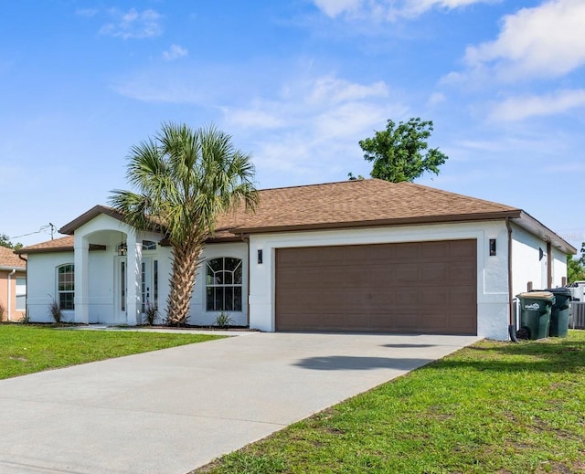 2399 Redstone Ave, North Port, FL 34288 - single story home featuring driveway, stucco siding, an attached garage, and a front yard