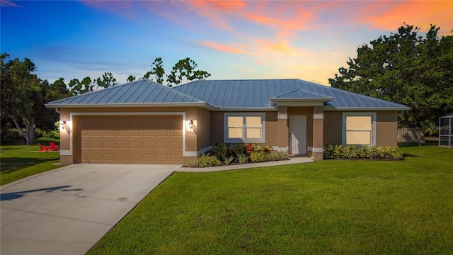 5493 Jody Ave, North Port, FL 34288 - view of front of home with a standing seam roof, stucco siding, and a metal roof