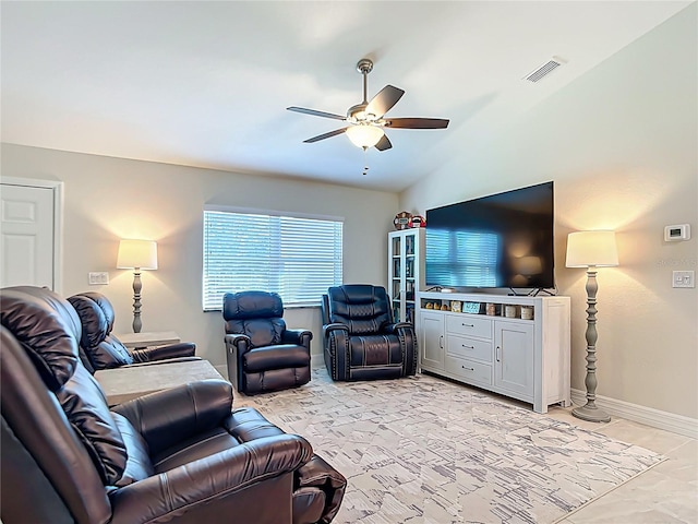 5493 Jody Ave, North Port, FL 34288 - living area with a ceiling fan and baseboards