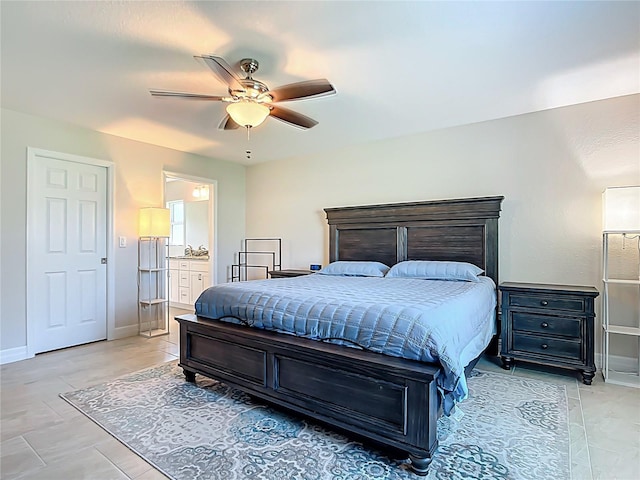 5493 Jody Ave, North Port, FL 34288 - bedroom with ensuite bath and a ceiling fan