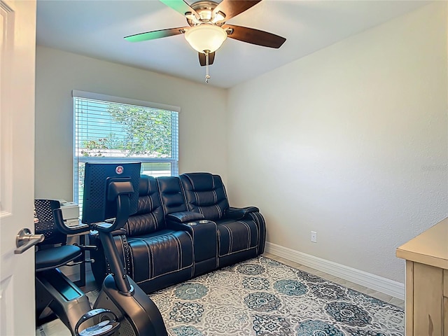 5493 Jody Ave, North Port, FL 34288 - office area with ceiling fan and baseboards