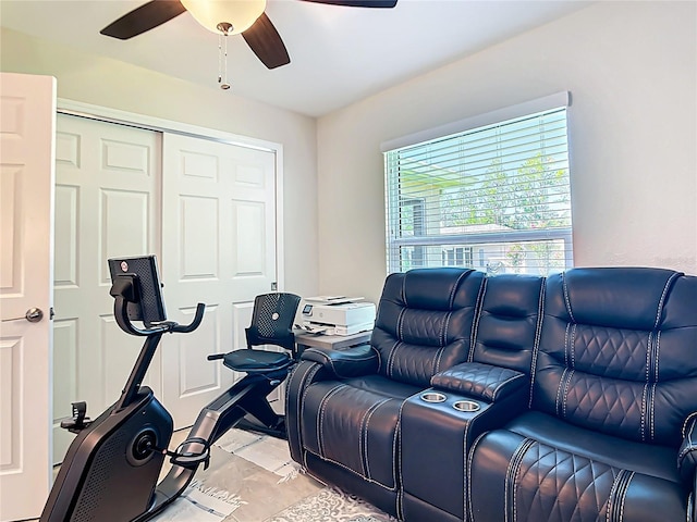 5493 Jody Ave, North Port, FL 34288 - cinema room featuring ceiling fan