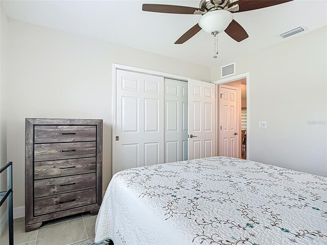 5493 Jody Ave, North Port, FL 34288 - bedroom featuring a closet and a ceiling fan