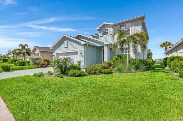 17395 Palmetto Pass Ln, Punta Gorda, FL 33982 - view of front of house featuring a front lawn, a garage, and concrete driveway