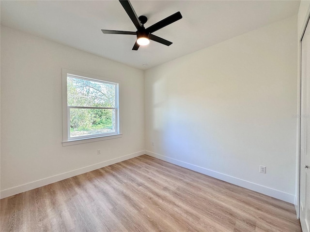 4748 Sylvania Ave, North Port, FL 34286 - empty room featuring light wood-type flooring and a ceiling fan