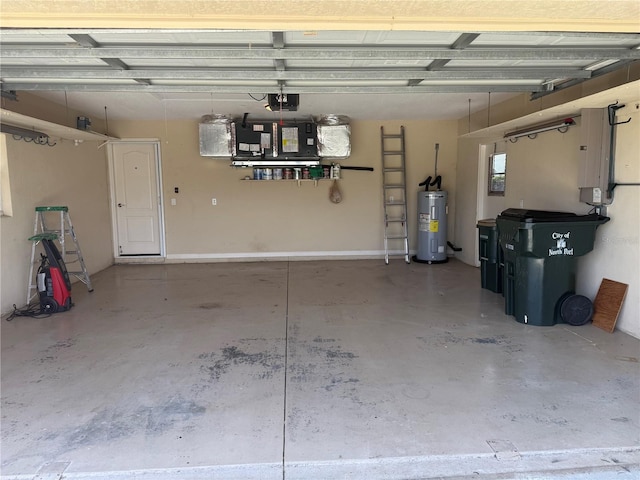 2760 Royal Palm Dr, North Port, FL 34288 - garage featuring electric water heater, a garage door opener, and electric panel