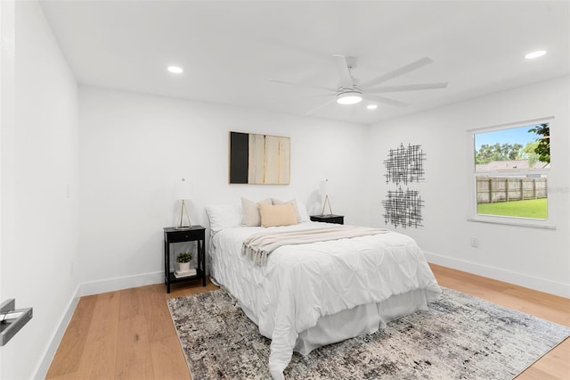 11772 96th Pl, Seminole, FL 33772 - bedroom featuring light wood-type flooring, recessed lighting, and ceiling fan