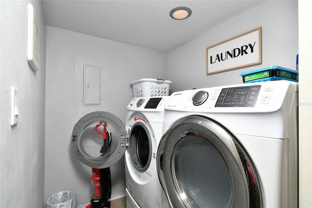 3 Pirates Ln Unit 32A, Punta Gorda, FL 33955 - washroom featuring independent washer and dryer and electric panel