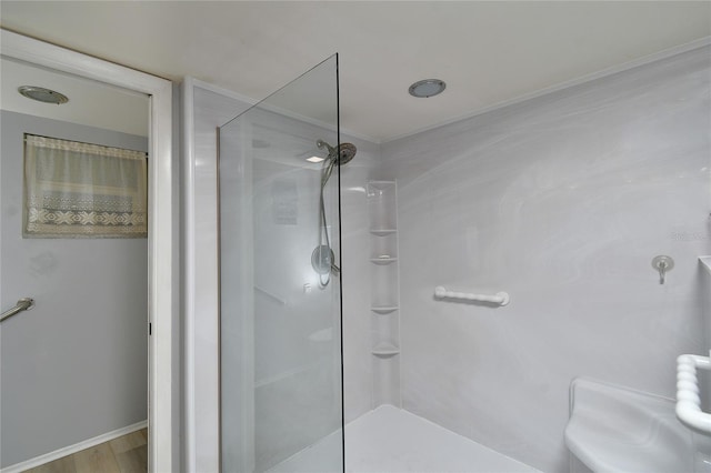 3 Pirates Ln Unit 32A, Punta Gorda, FL 33955 - full bathroom with walk in shower and wood finished floors