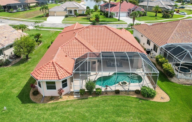 1855 Silver Palm Rd, North Port, FL 34288 - aerial view of residential area with a pool