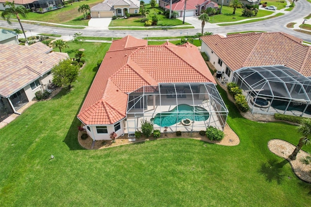 1855 Silver Palm Rd, North Port, FL 34288 - aerial perspective of suburban area featuring a pool area