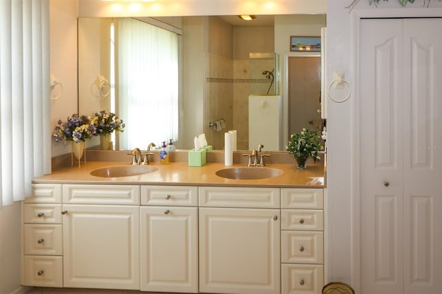 1855 Silver Palm Rd, North Port, FL 34288 - full bath with double vanity, walk in shower, and a closet