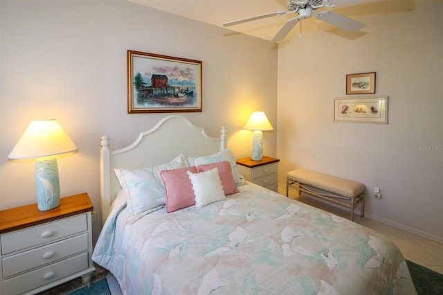 1855 Silver Palm Rd, North Port, FL 34288 - tiled bedroom featuring baseboards and a ceiling fan