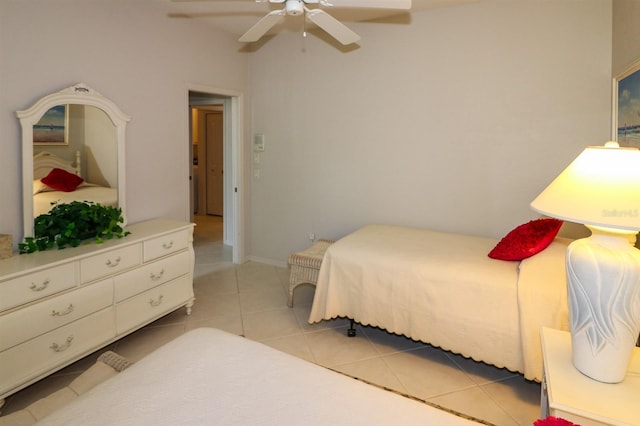 1855 Silver Palm Rd, North Port, FL 34288 - bedroom with light tile patterned floors and a ceiling fan