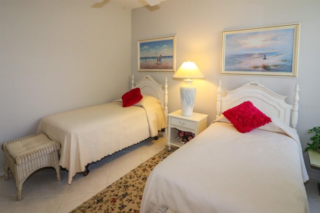 1855 Silver Palm Rd, North Port, FL 34288 - tiled bedroom featuring a ceiling fan