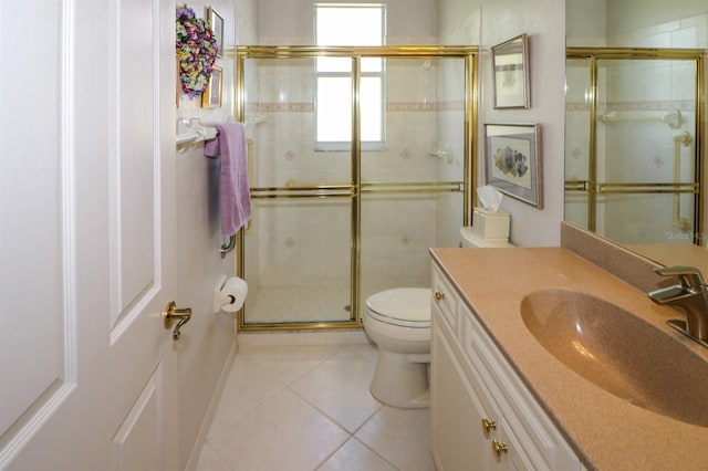 1855 Silver Palm Rd, North Port, FL 34288 - bathroom with tile patterned flooring, vanity, and a stall shower