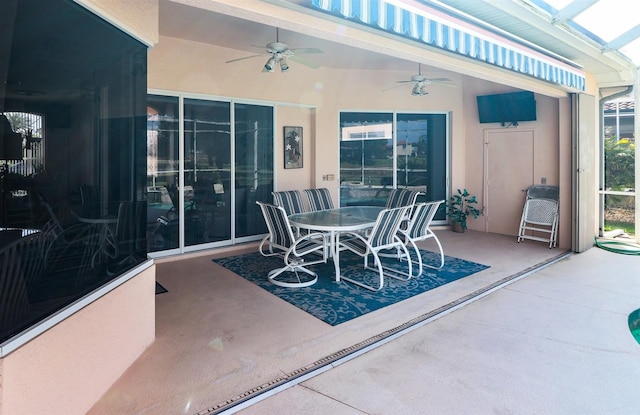 1855 Silver Palm Rd, North Port, FL 34288 - view of patio / terrace featuring a ceiling fan and outdoor dining area